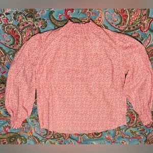 OXFORD SHIRT CO liberty fabric SMOCKED pink long sleeve Liberty NWT  US SIZE 12